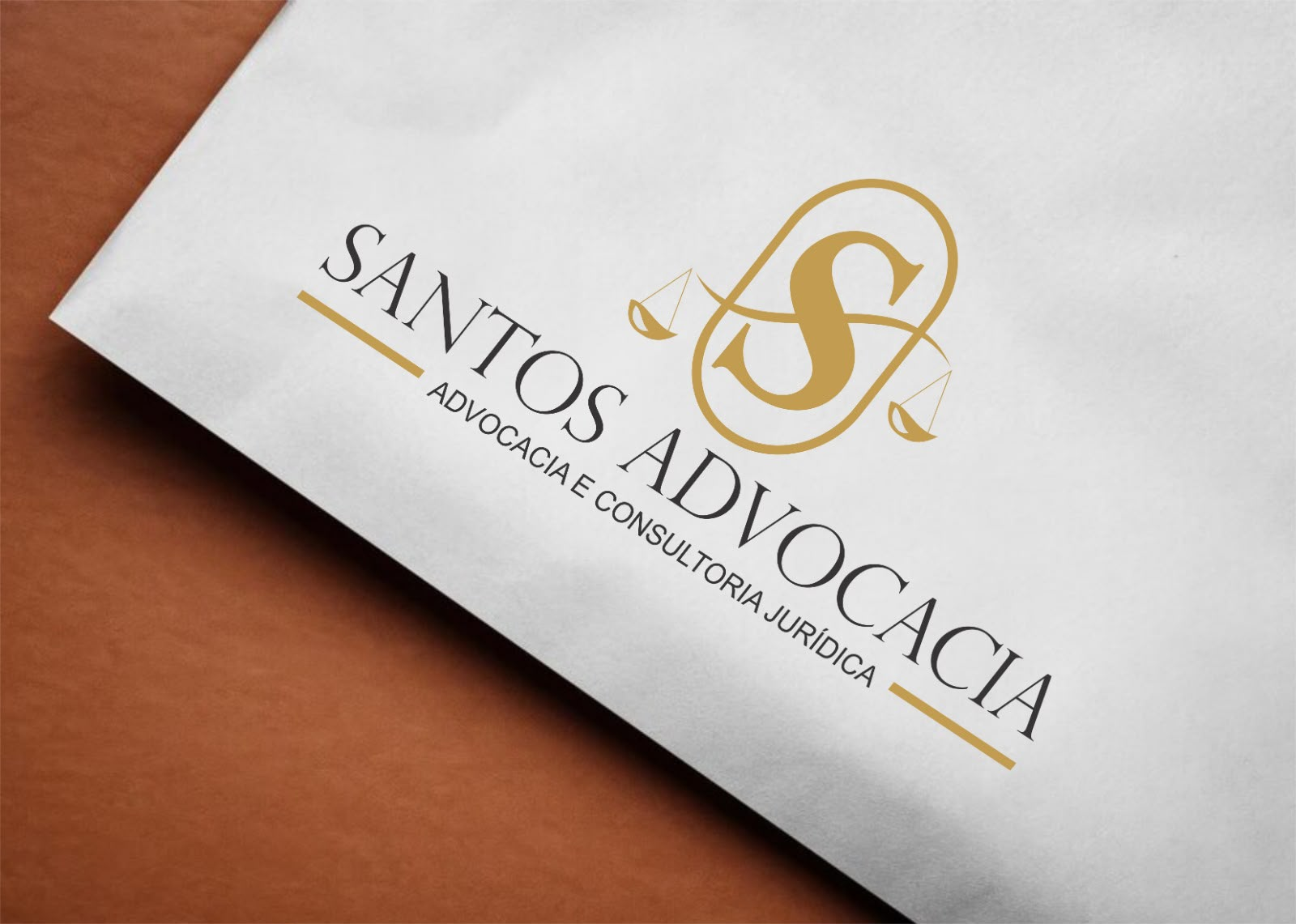 Logo da Santos Advocacia sobre papel
